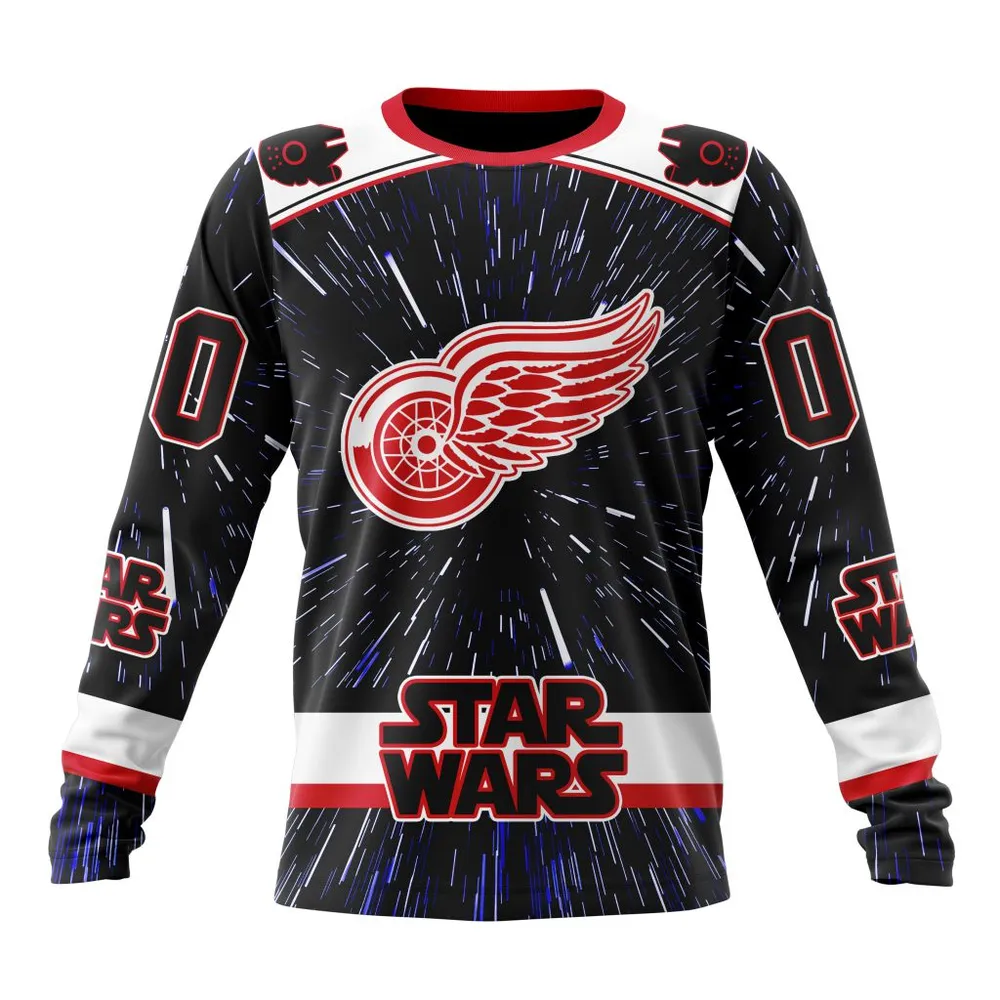 NHL Detroit Red Wings Special Star Wars Design St2303 Long Sleeved Sweatshirt 