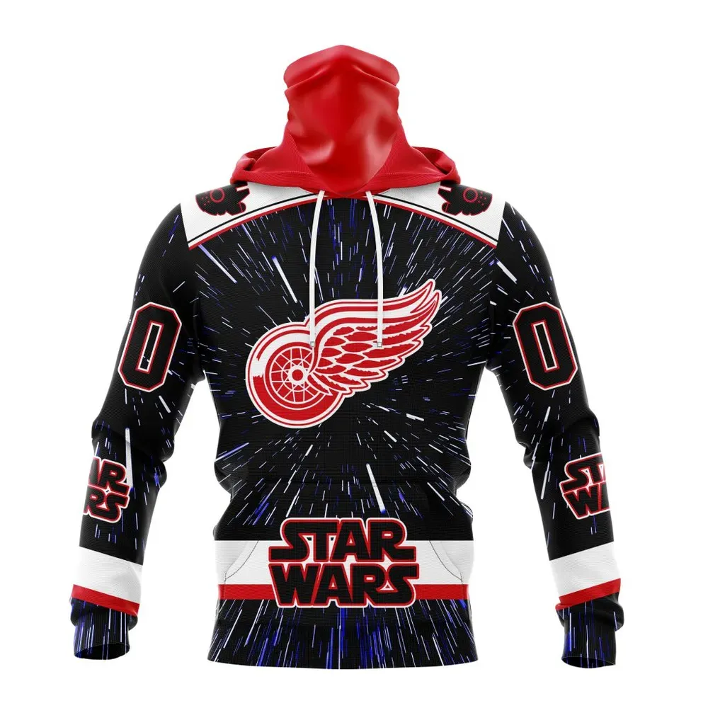 NHL Detroit Red Wings Special Star Wars Design St2303 Mask Hoodie