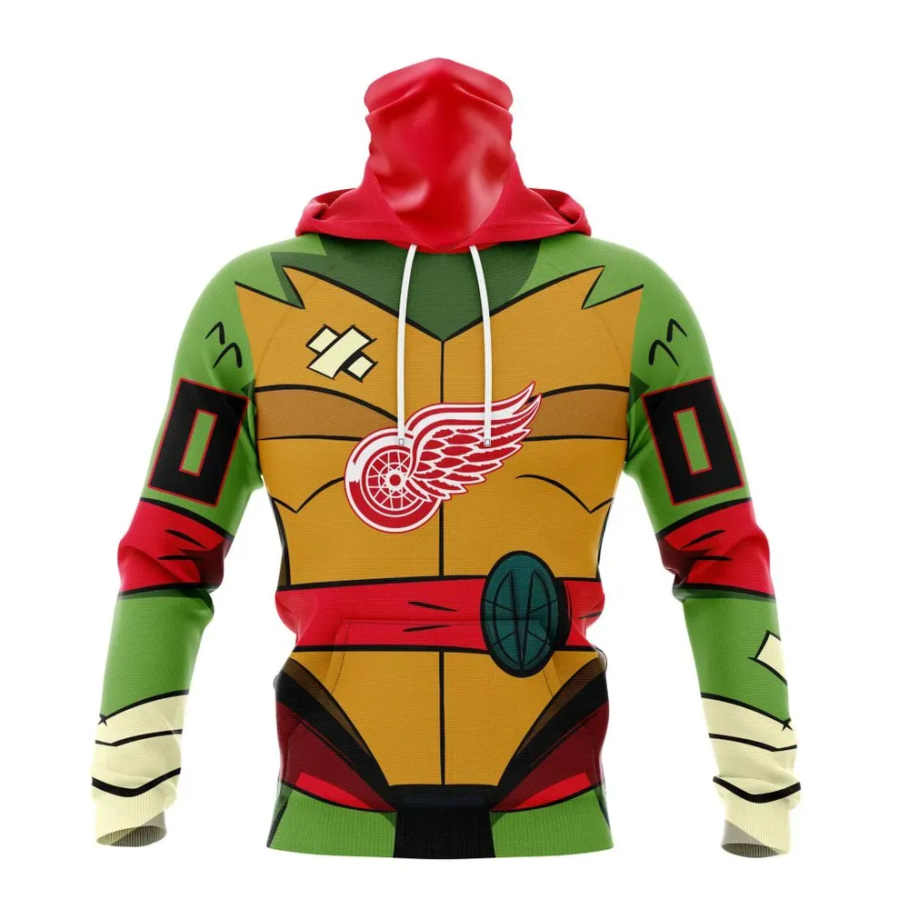 NHL Detroit Red Wings Special Teenage Mutant Ninja Turtles Design St2301 Mask Hoodie