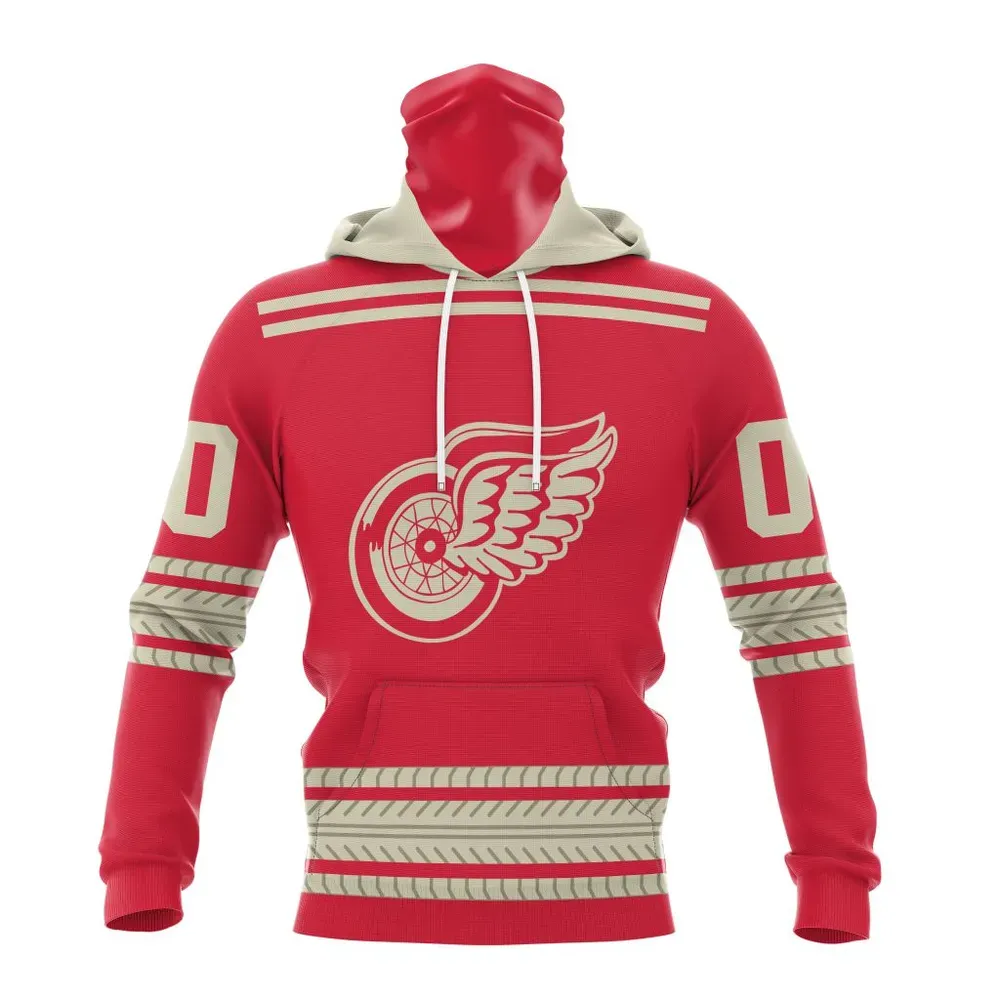 NHL Detroit Red Wings Special Two-Tone Design St2401 Mask Hoodie