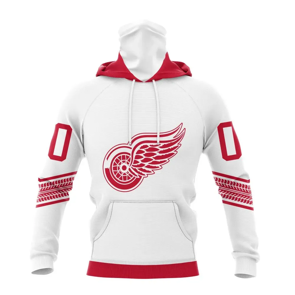 NHL Detroit Red Wings Special Whiteout Design St2401 Mask Hoodie