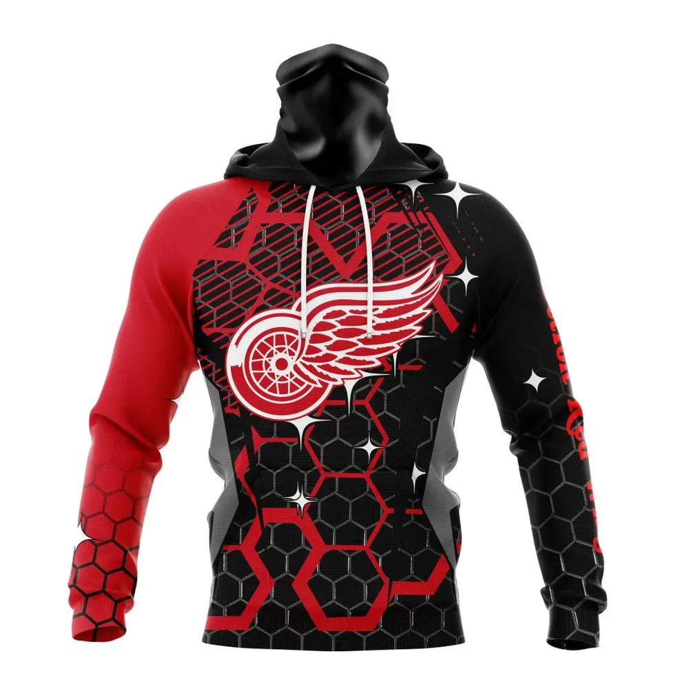 NHL Detroit Red Wings | Specialized Design With Motocross Syle V0222 Mask Hoodie