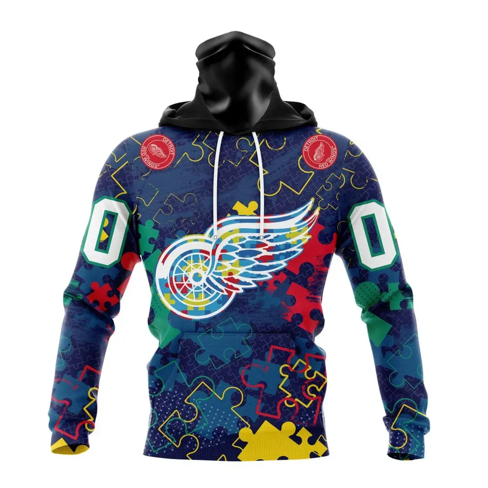 NHL Detroit Red Wings | Specialized Fearless Aganst Autism Mask Hoodie