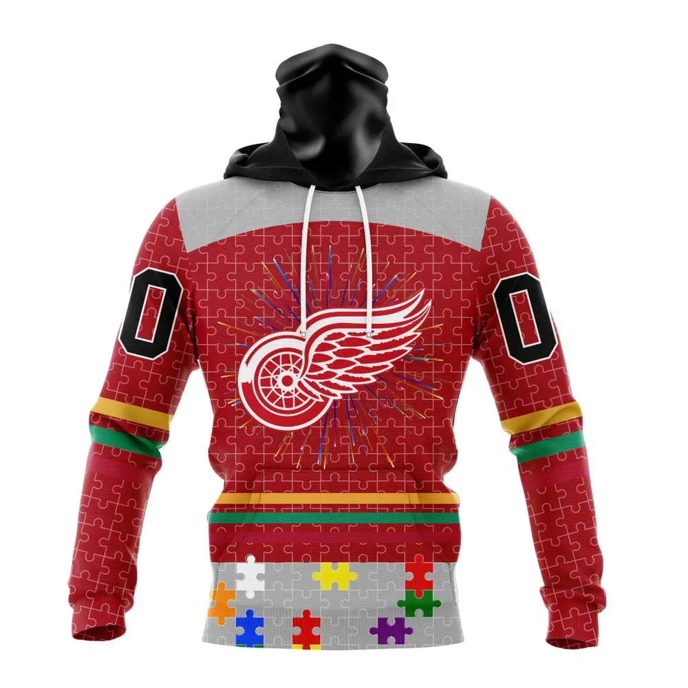 NHL Detroit Red Wings | Specialized Fearless Aganst Autism V0122 Mask Hoodie