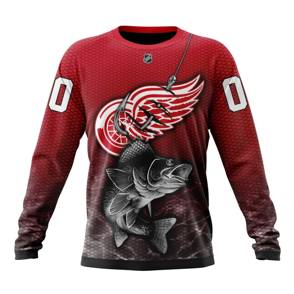 NHL Detroit Red Wings | Specialized Fishing Style St2201 Long Sleeved Sweatshirt 