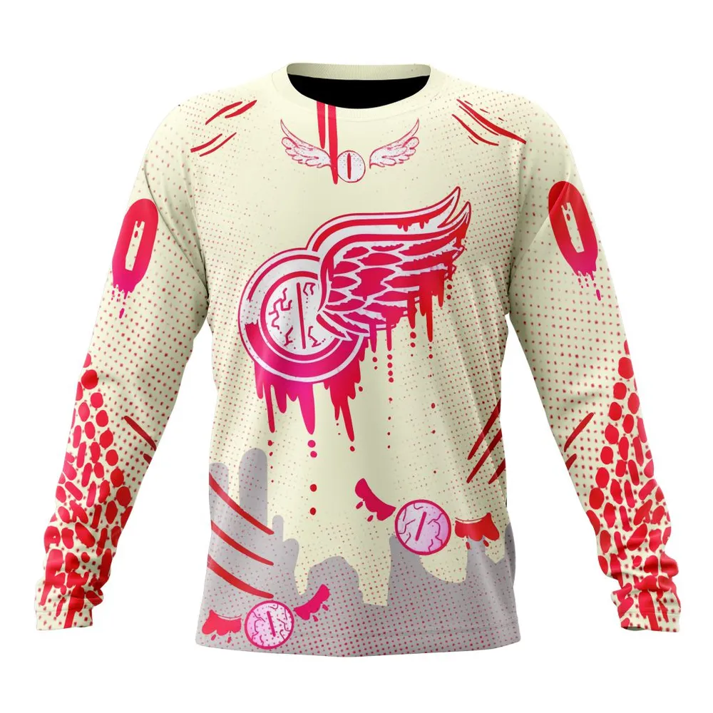 NHL Detroit Red Wings | Specialized Jersey For Halloween Night Long Sleeved Sweatshirt 