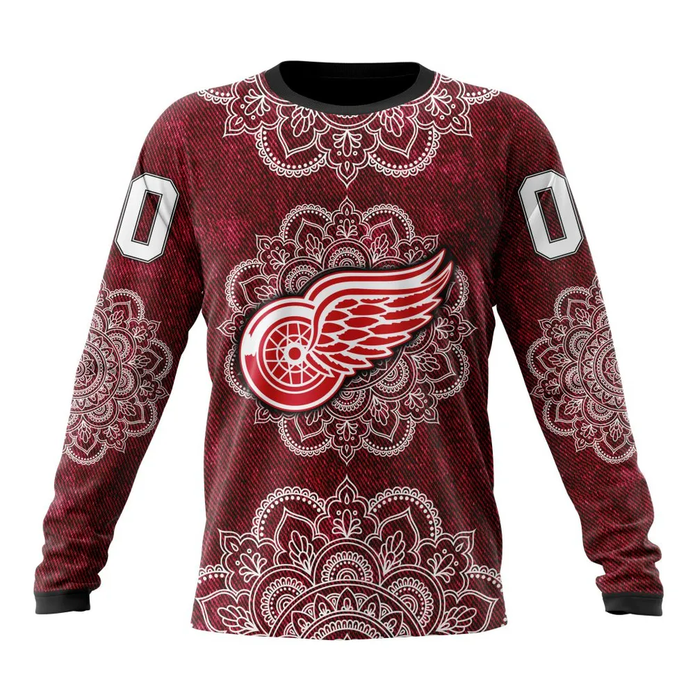 NHL Detroit Red Wings | Specialized Mandala Style St2201 Long Sleeved Sweatshirt 