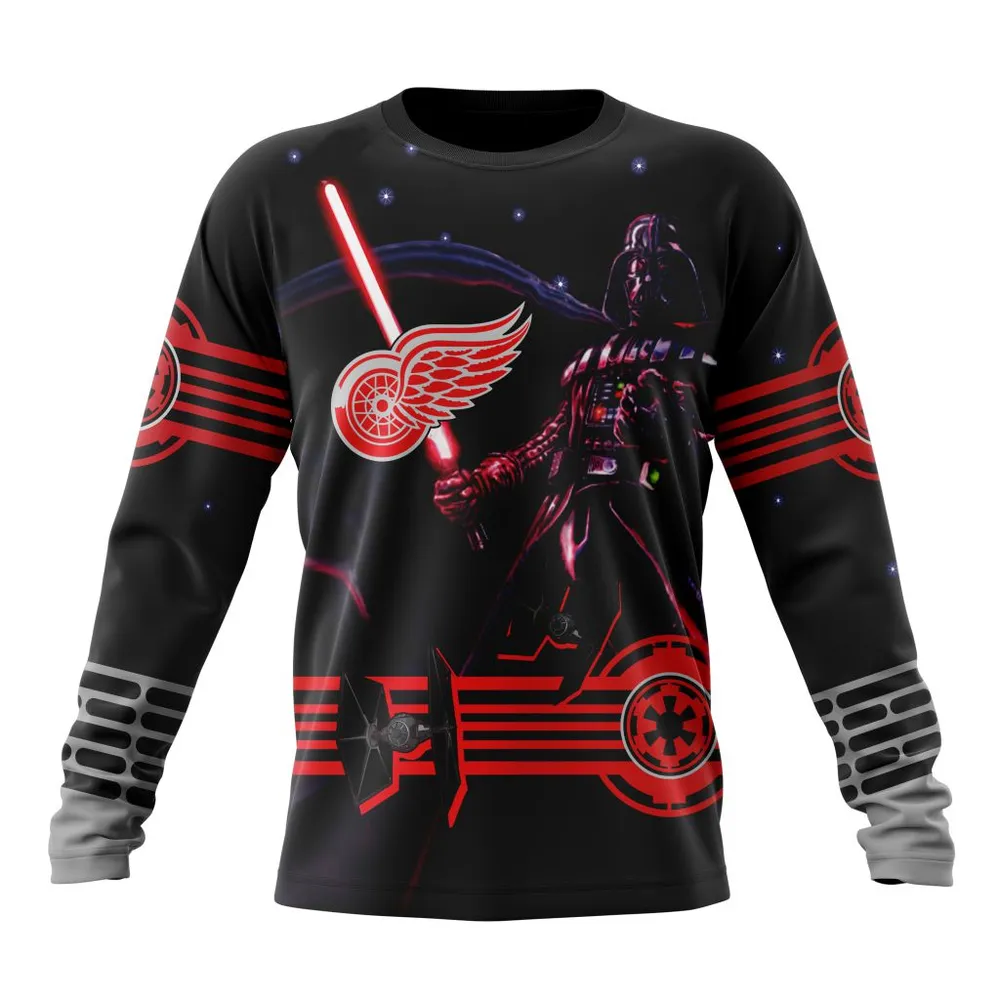 NHL Detroit Red Wings | Specialized Starwar Darth Vader Version Jersey Long Sleeved Sweatshirt 