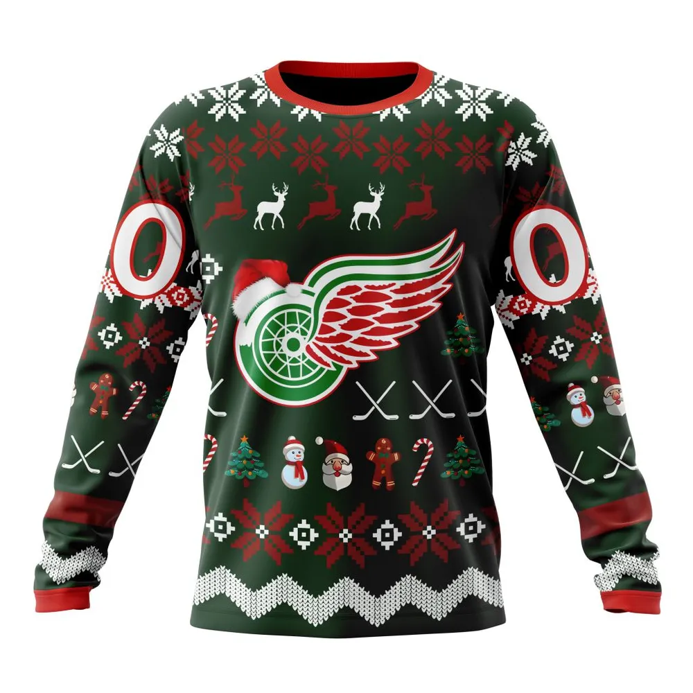 NHL Detroit Red Wings | Specialized Unisex Christmas Is Coming Long Sleeved Sweatshirt 