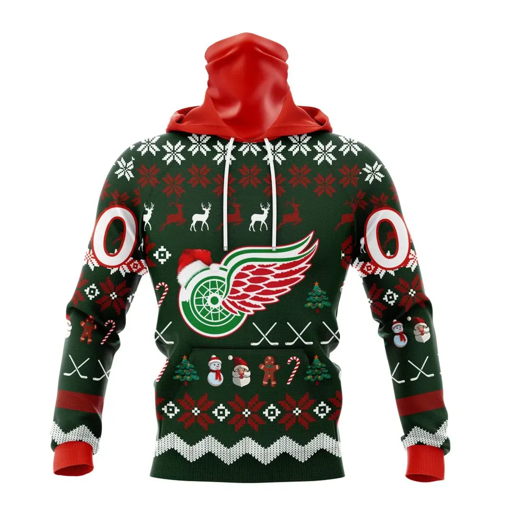 NHL Detroit Red Wings | Specialized Unisex Christmas Is Coming Mask Hoodie