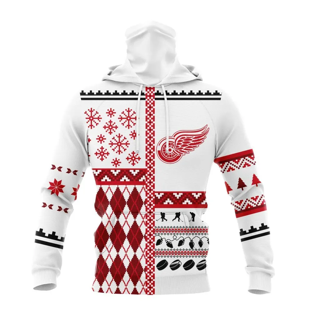 NHL Detroit Red Wings | Specialized Unisex Christmas Is Coming V01 Mask Hoodie