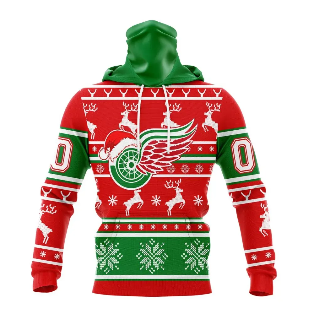 NHL Detroit Red Wings | Specialized Unisex Christmas Is Coming V02 Mask Hoodie