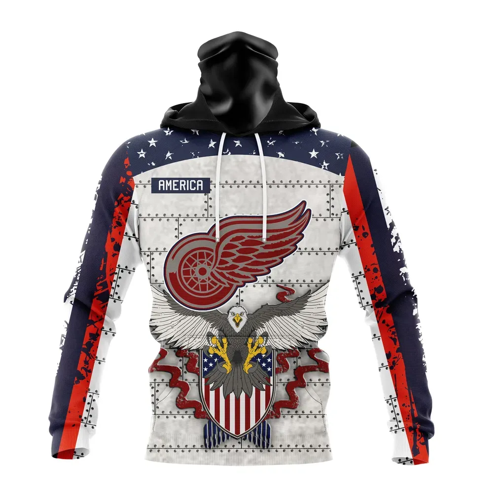 NHL Detroit Red Wings | Specialized Unisex In Us Concepts V0222 Mask Hoodie