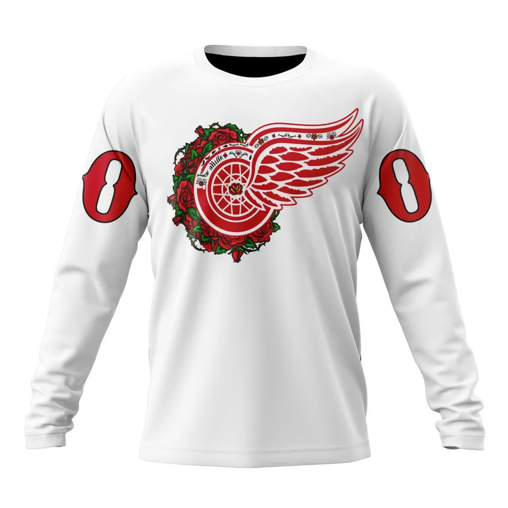 NHL Detroit Red Wings | Specialized Unisex Kits Dia De Muertos Long Sleeved Sweatshirt 