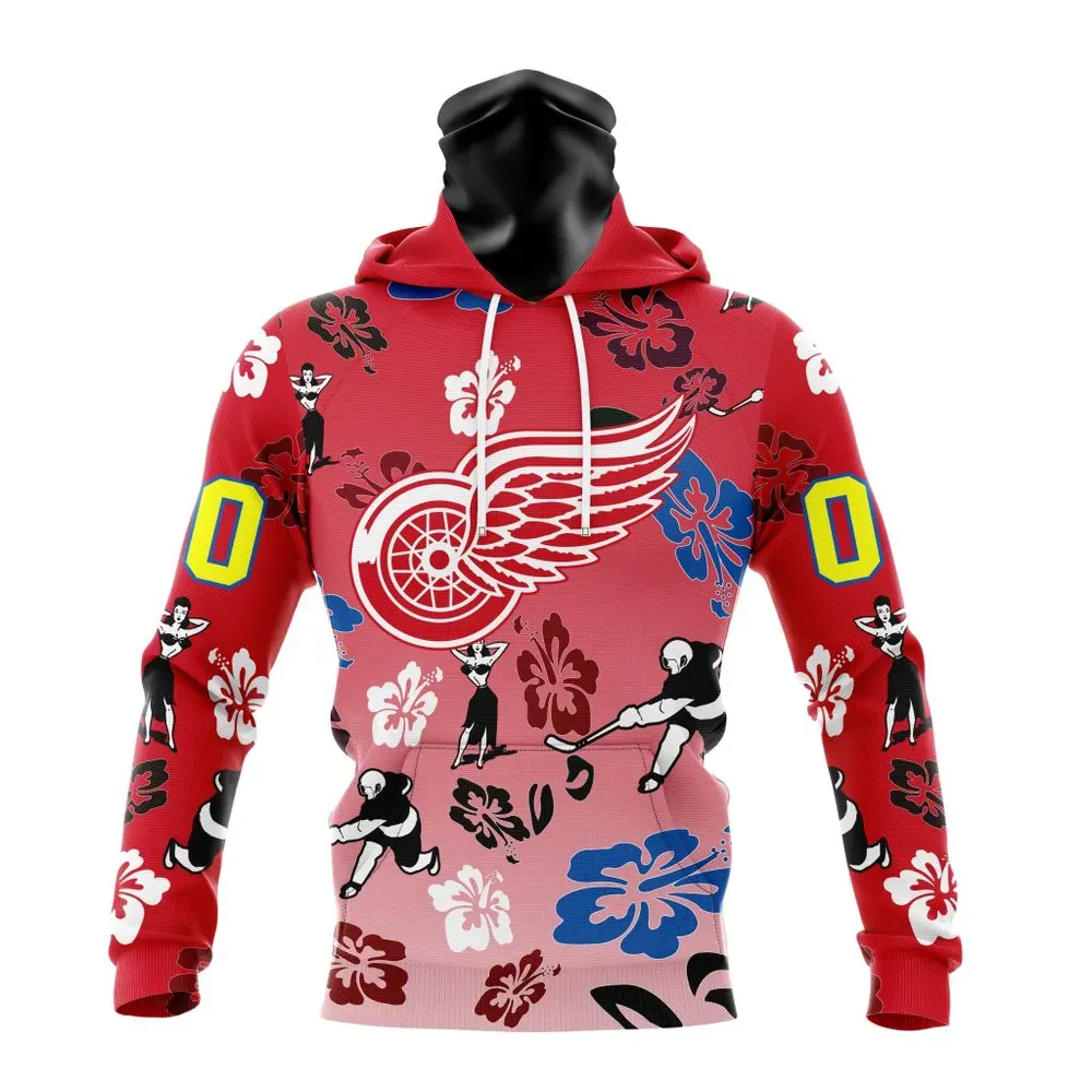 NHL Detroit Red Wings X Hawaii Specialized Design For Hawaiia V0122 Mask Hoodie