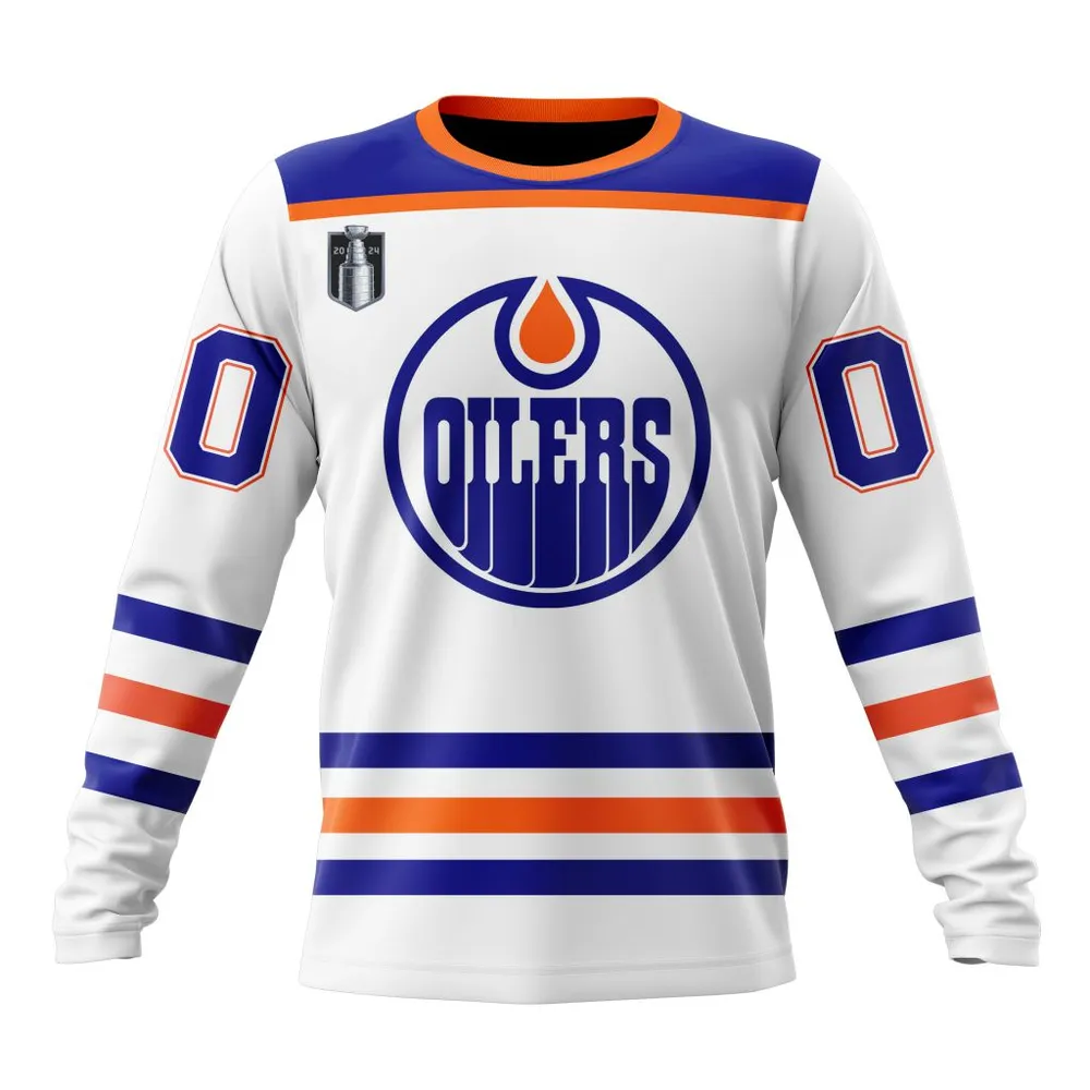 NHL Edmonton Oilers 2024 Stanley Cup Final Away Kits Long Sleeved Sweatshirt 