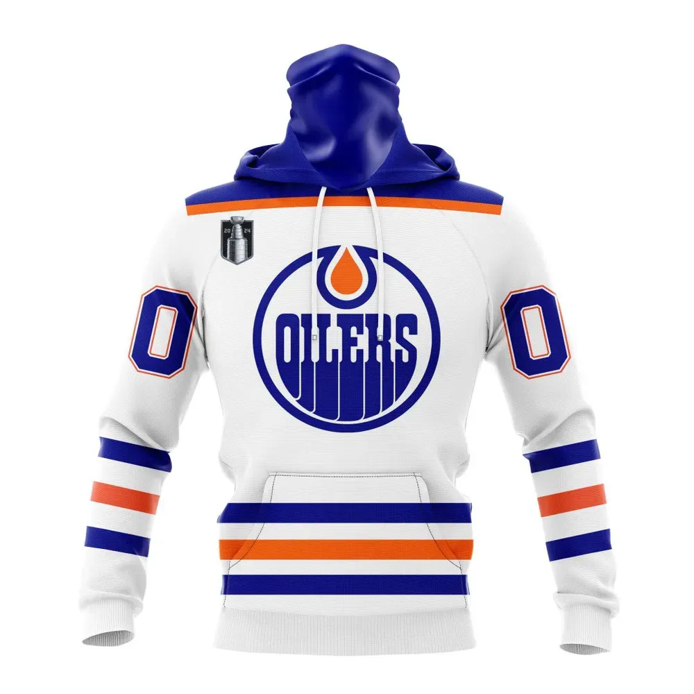 NHL Edmonton Oilers 2024 Stanley Cup Final Away Kits Mask Hoodie