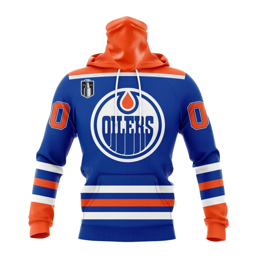 NHL Edmonton Oilers 2024 Stanley Cup Final Home Kits Mask Hoodie