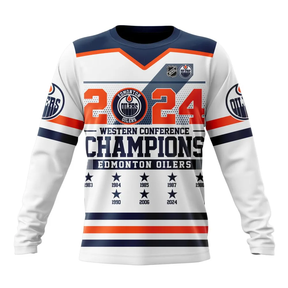 NHL Edmonton Oilers 2024 Western Conference Champions St2404 Long Sleeved Sweatshirt 