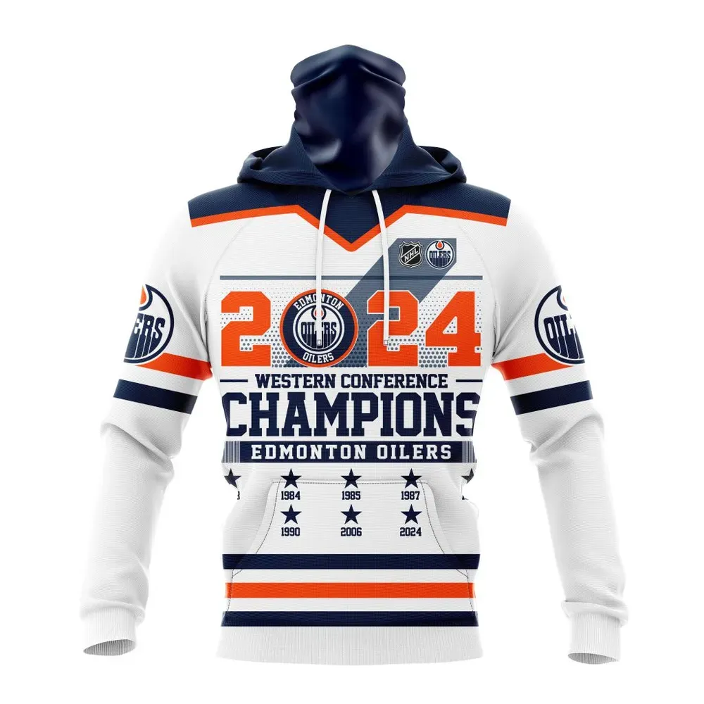 NHL Edmonton Oilers 2024 Western Conference Champions St2404 Mask Hoodie