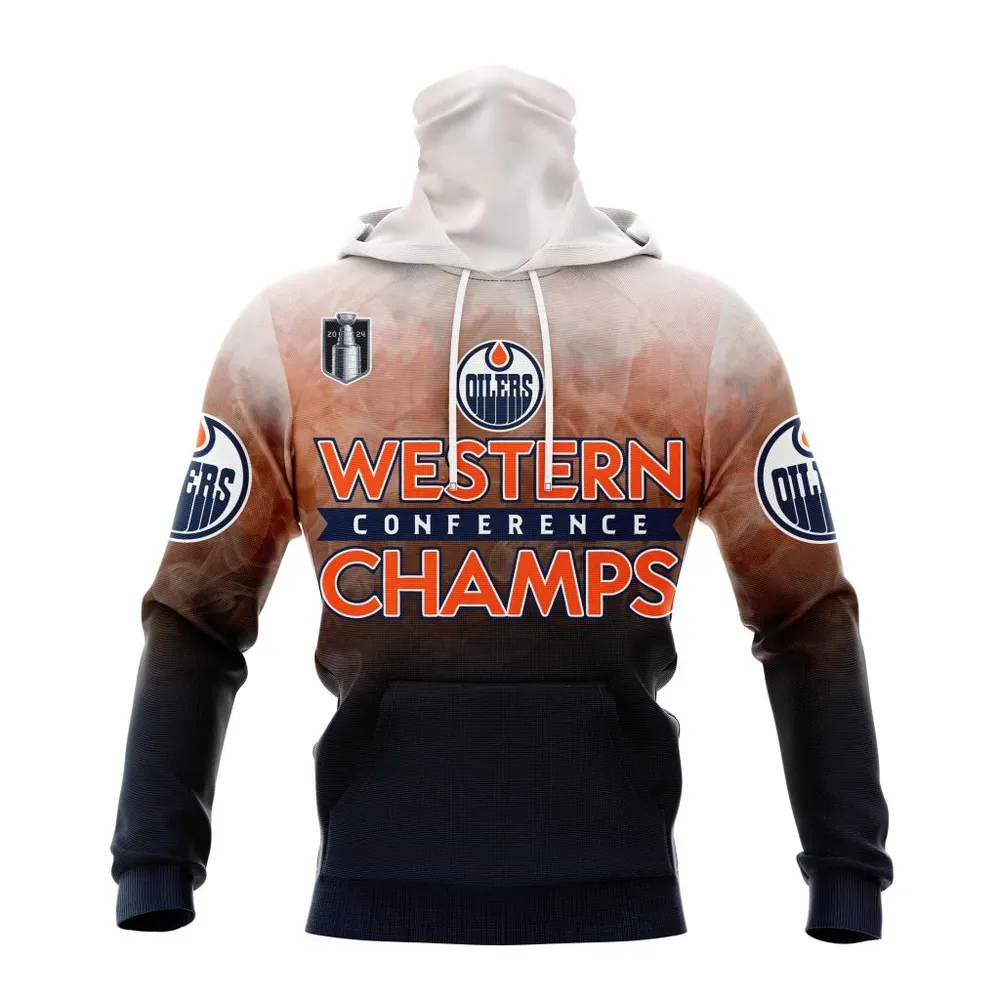 NHL Edmonton Oilers 2024 Western Conference Champions St2405 Mask Hoodie