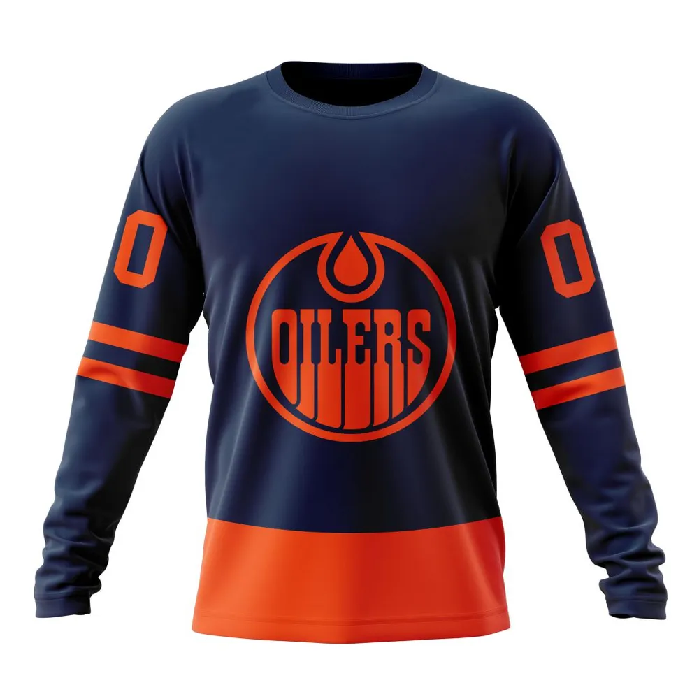 NHL Edmonton Oilers Personalized Alternate Kits Long Sleeved Sweatshirt 