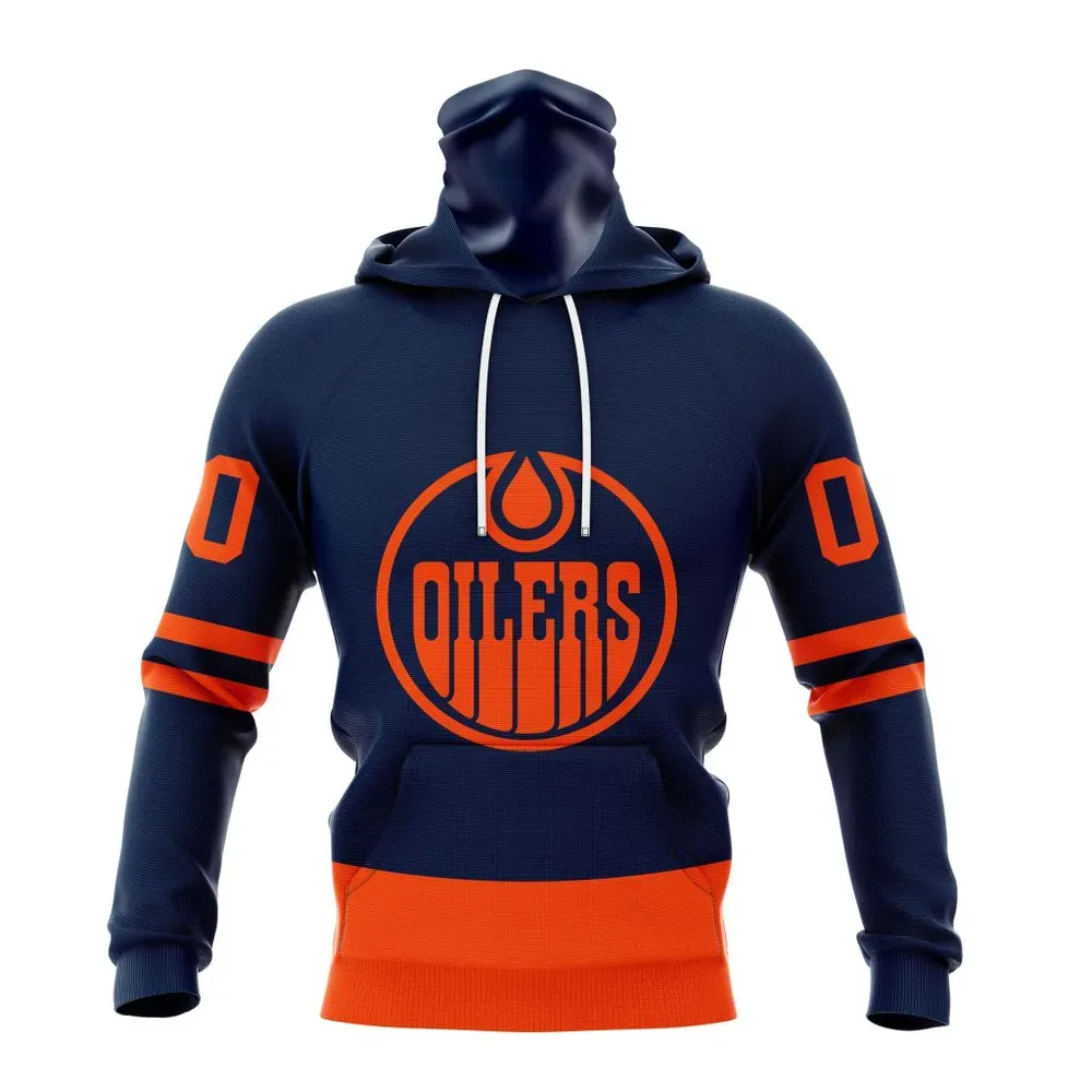 NHL Edmonton Oilers Personalized Alternate Kits Mask Hoodie