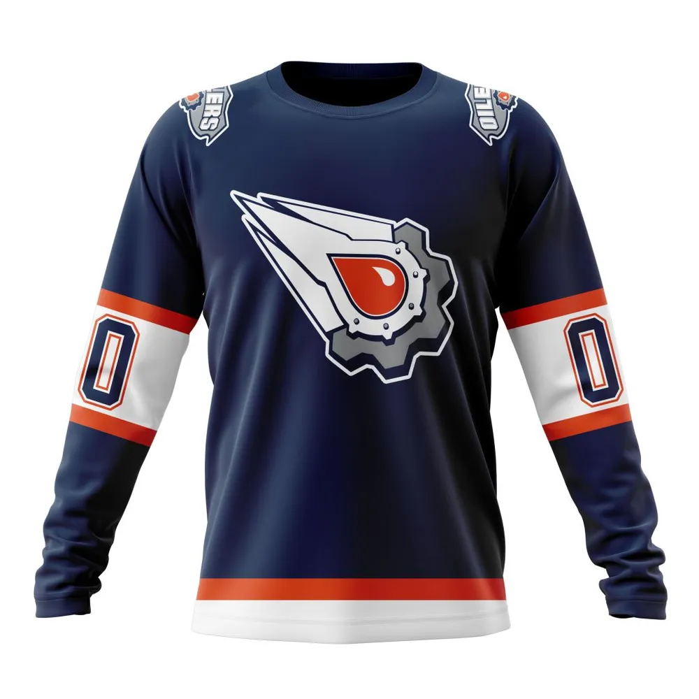 NHL Edmonton Oilers Reverse Retro Kits Long Sleeved Sweatshirt 