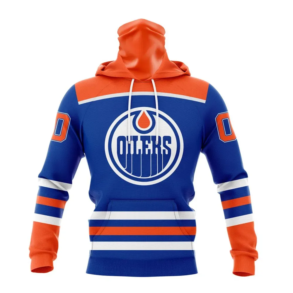 NHL Edmonton Oilers Royal Blue Home Mask Hoodie