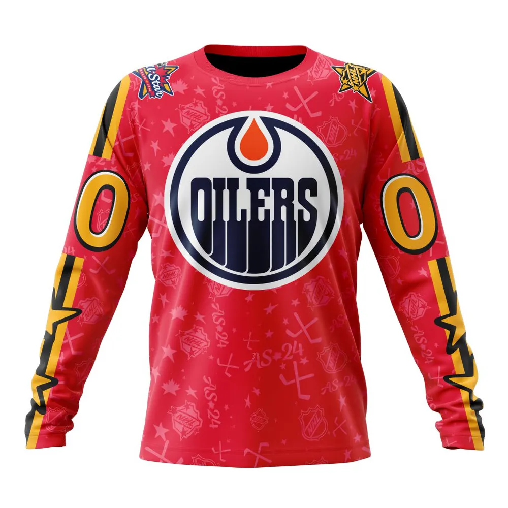 NHL Edmonton Oilers Special 2024 All-Star Game Design St2401 Long Sleeved Sweatshirt 