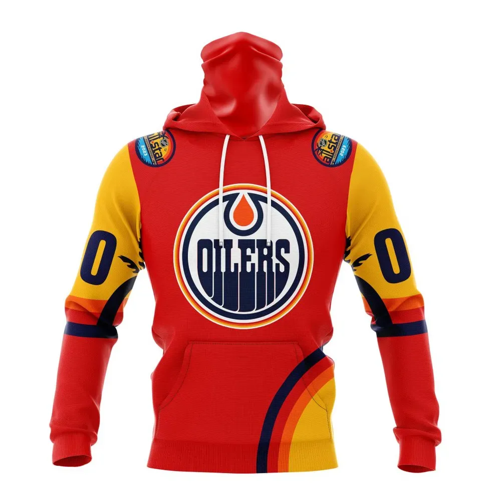 NHL Edmonton Oilers Special All-Star Game Design With Florida Sunset Mask Hoodie