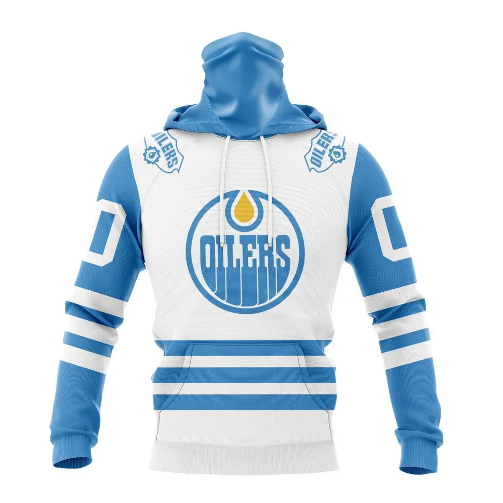 NHL Edmonton Oilers Special City Connect Design St2402 Mask Hoodie