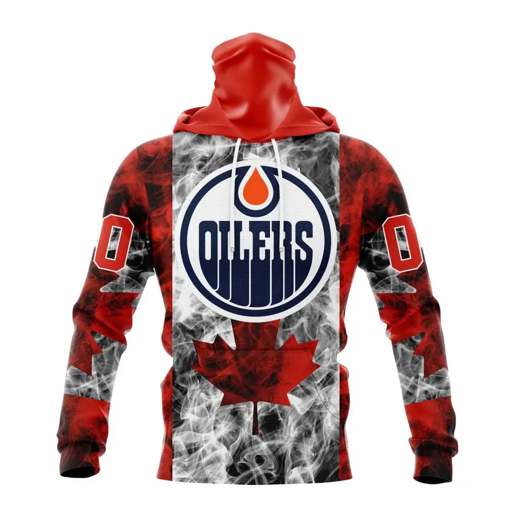 NHL Edmonton Oilers Special Design For Canada Day St2401 Mask Hoodie