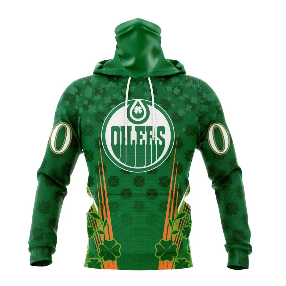 NHL Edmonton Oilers Special Design For St. Patrickâ€™S Day St2402 Mask Hoodie