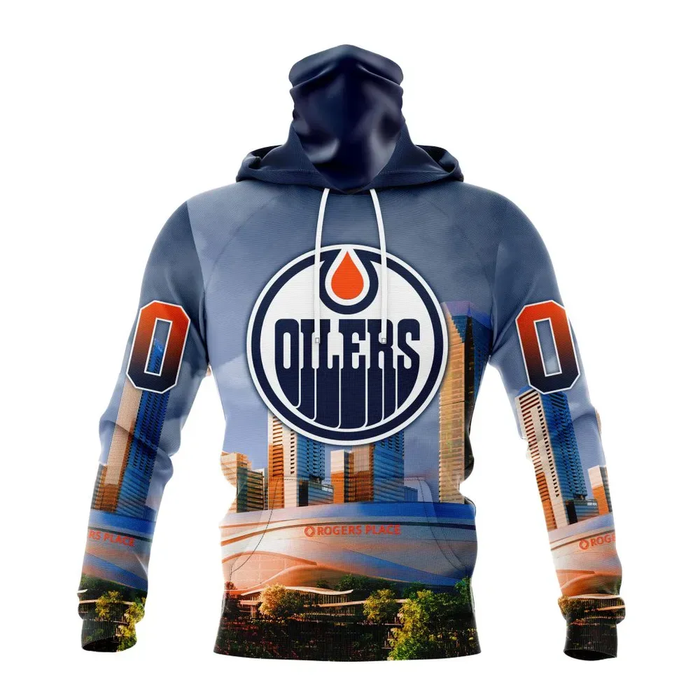 NHL Edmonton Oilers Special Design With Rogers Place St2401 Mask Hoodie