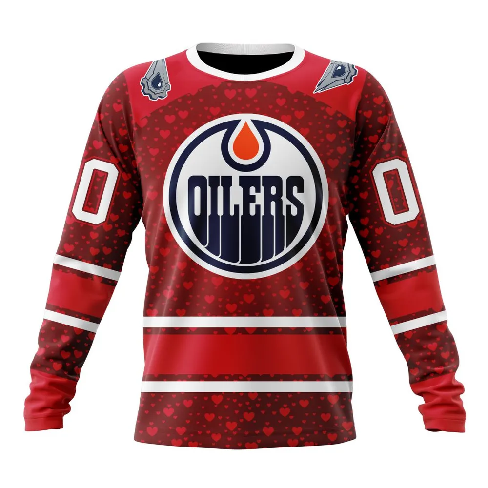 NHL Edmonton Oilers Special Gift For Valentines Day St2401 Long Sleeved Sweatshirt 