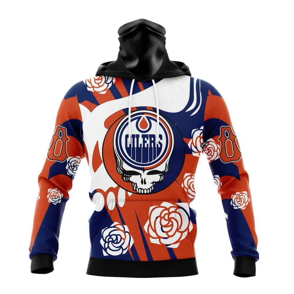 NHL Edmonton Oilers Special Grateful Dead Design St2305 Mask Hoodie