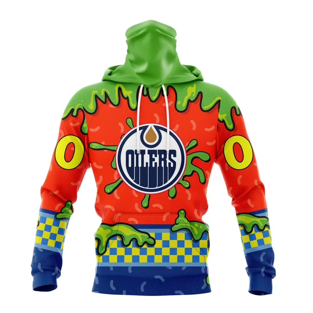 NHL Edmonton Oilers Special Nickelodeon Design St2301 Mask Hoodie