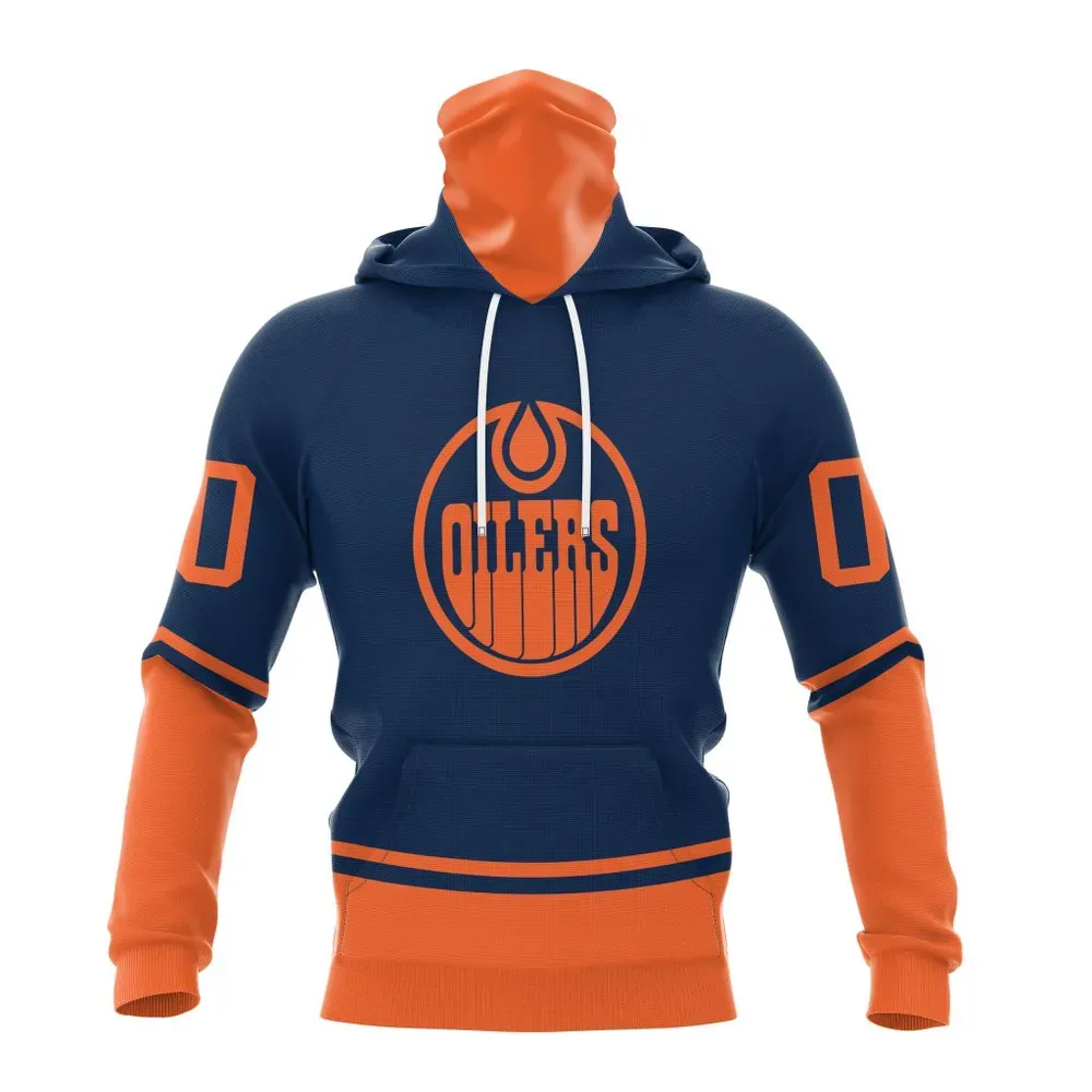 NHL Edmonton Oilers Special Two-Tone Design St2401 Mask Hoodie