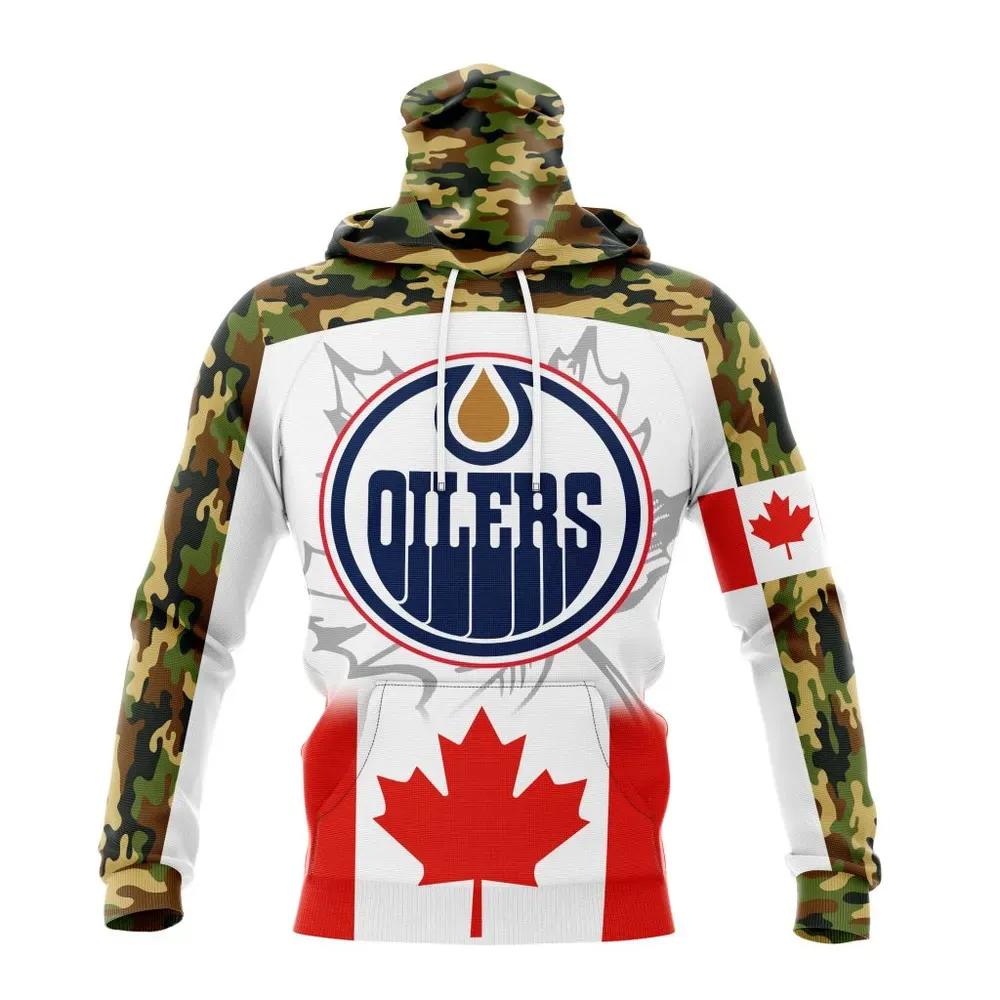 NHL Edmonton Oilers | Specialized Design With Our Canada Flag Mask Hoodie