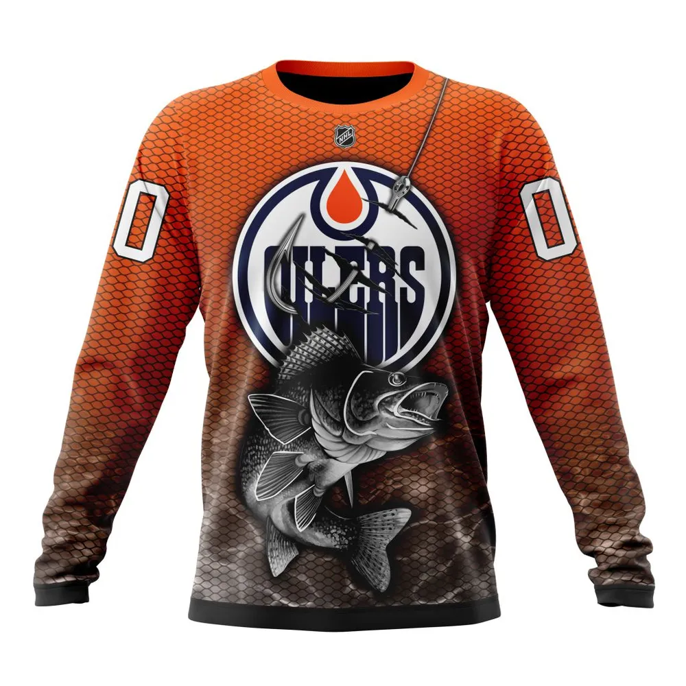 NHL Edmonton Oilers | Specialized Fishing Style St2201 Long Sleeved Sweatshirt 