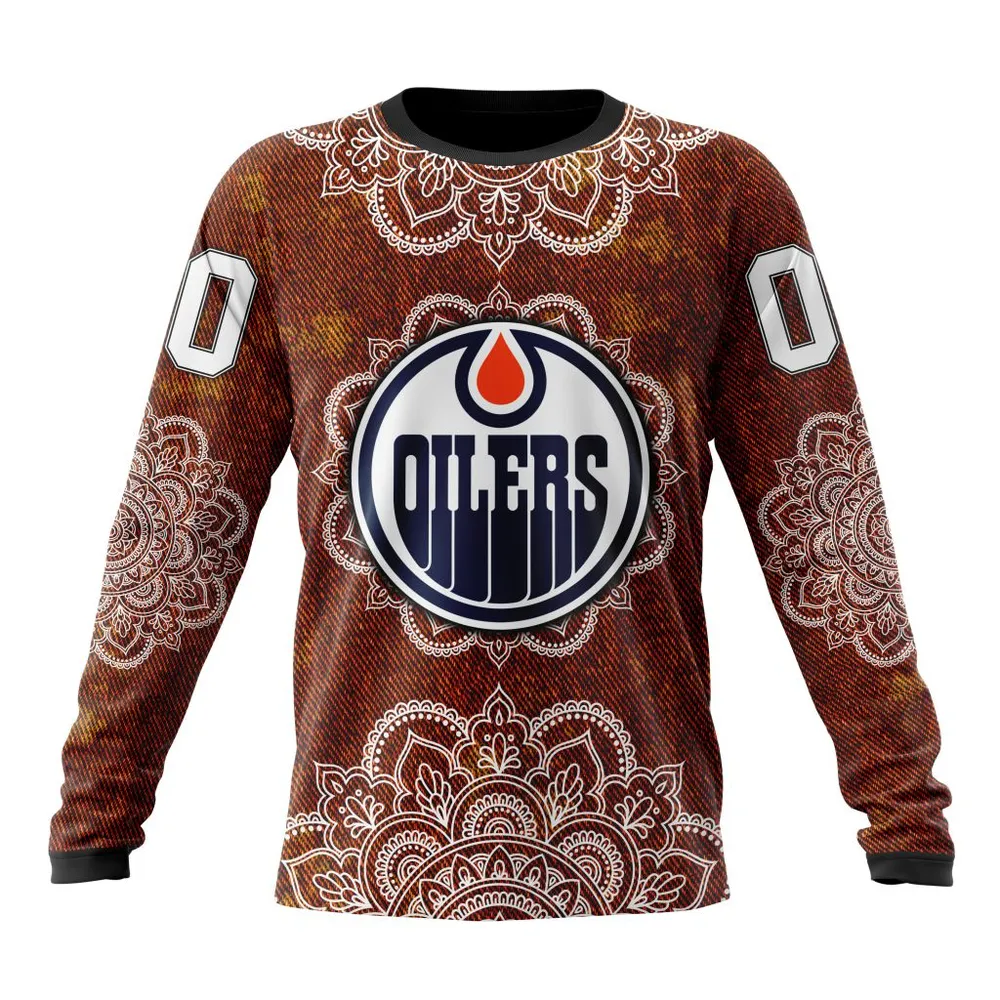 NHL Edmonton Oilers | Specialized Mandala Style St2201 Long Sleeved Sweatshirt 