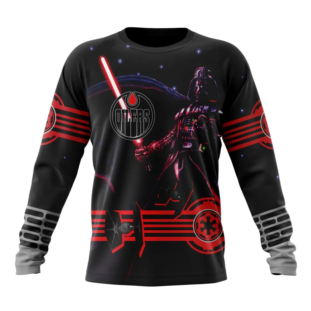 NHL Edmonton Oilers | Specialized Starwar Darth Vader Version Jersey Long Sleeved Sweatshirt 