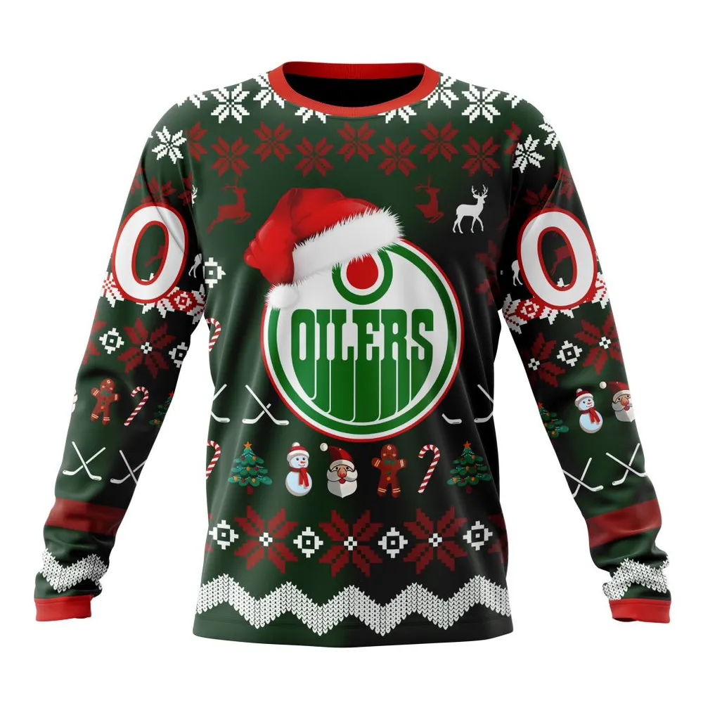 NHL Edmonton Oilers | Specialized Unisex Christmas Is Coming Long Sleeved Sweatshirt 