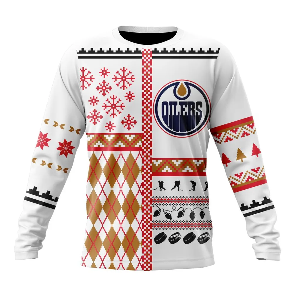 NHL Edmonton Oilers | Specialized Unisex Christmas Is Coming V01 Long Sleeved Sweatshirt 