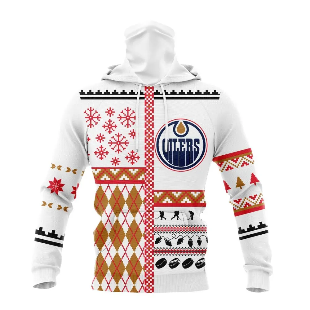 NHL Edmonton Oilers | Specialized Unisex Christmas Is Coming V01 Mask Hoodie