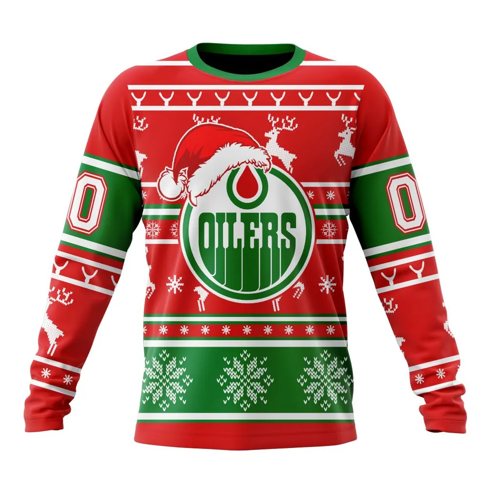 NHL Edmonton Oilers | Specialized Unisex Christmas Is Coming V02 Long Sleeved Sweatshirt 