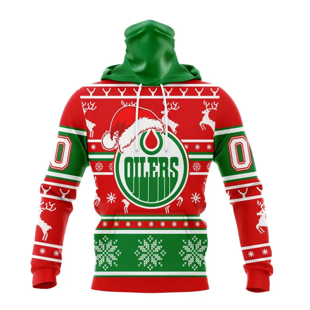 NHL Edmonton Oilers | Specialized Unisex Christmas Is Coming V02 Mask Hoodie