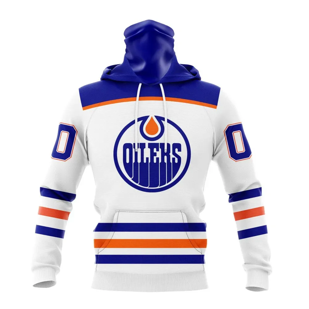 NHL Edmonton Oilers White Away Mask Hoodie