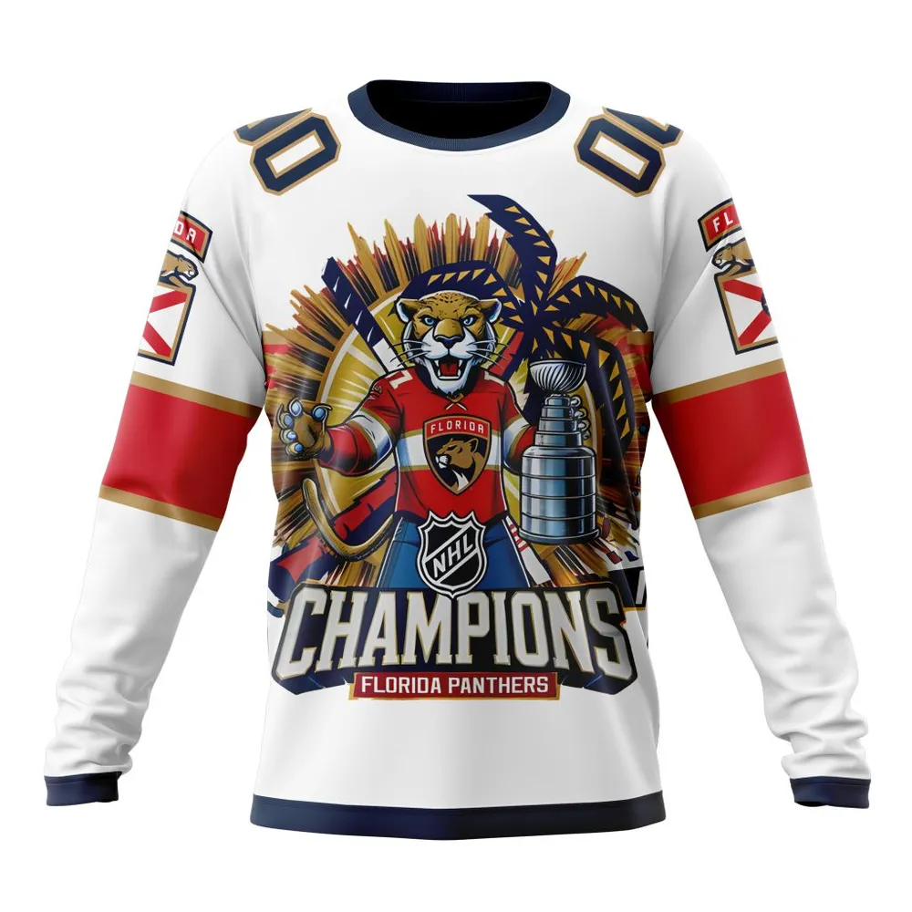 NHL Florida Panthers 2024 Stanley Cup Champions Away Kits Long Sleeved Sweatshirt 